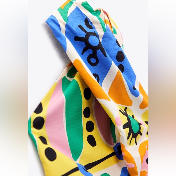 BRAND NEW!!  Zara multicolored printed halter top. Size small - Picture 5 of 7